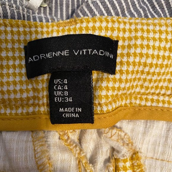 Adrienne Vittandini yellow houndstooth pants - Picture 3 of 4
